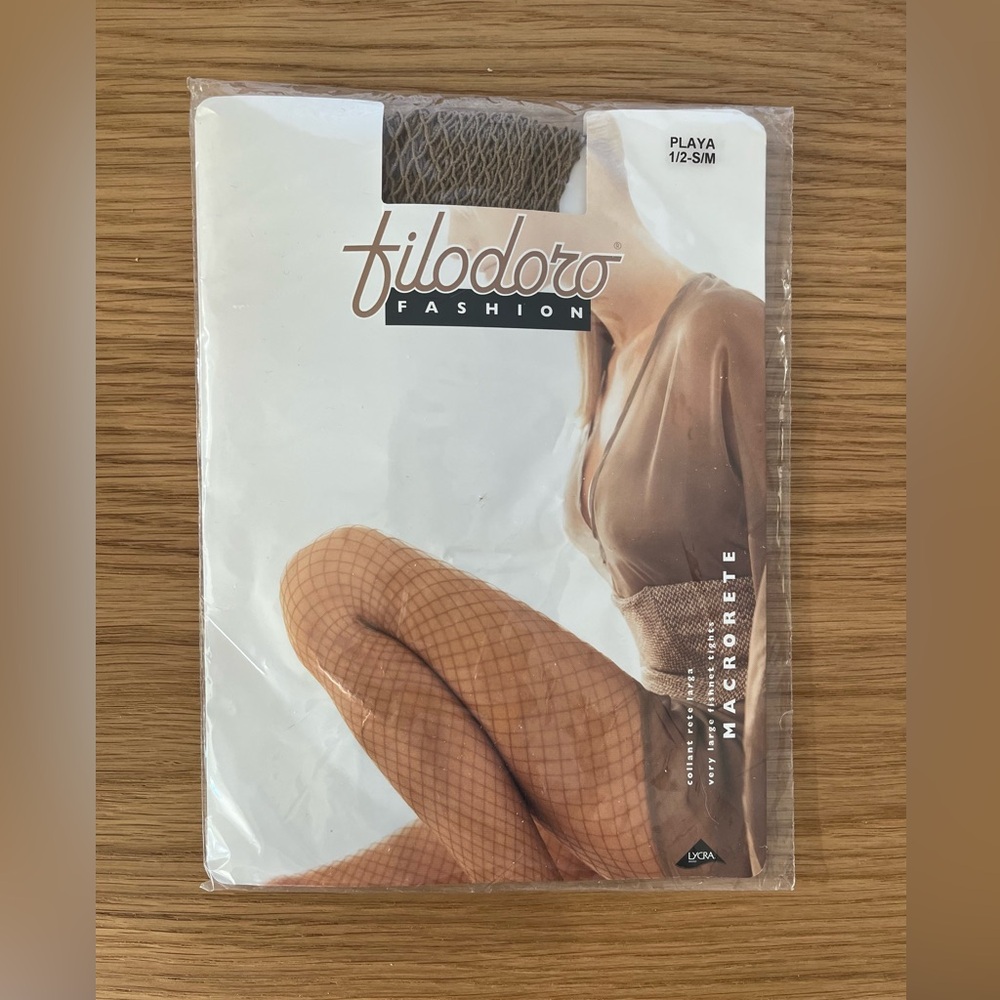 Women's Filodoro Fishnet Tights - Tan, NWT